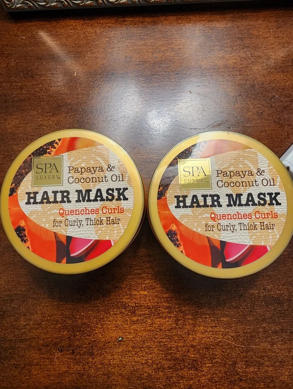 (2)Papaya & Coconut Oil Hair Mask for Curly, Thick Hair - Yellow